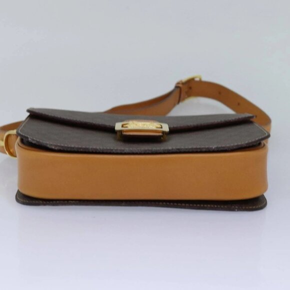 CELINE Macadam Canvas Shoulder Bag PVC Leather Brown Auth - Picture 5 of 16